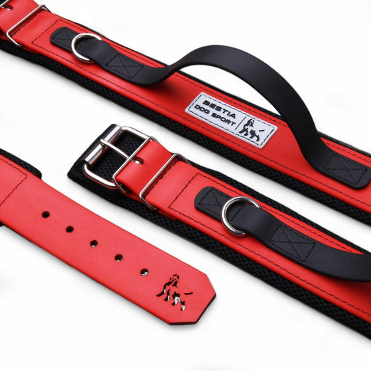 Bestia Sport Handle Collar — Heavy-Duty, Matt Red