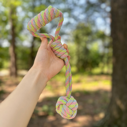 Rainbow Hemp Tug Toy | Monkey Fist